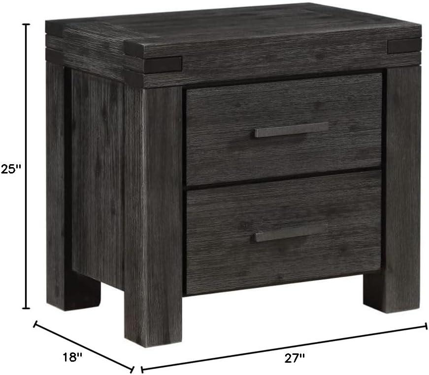 Modus Meadow 2 Drawer Solid Wood Nightstand in Graphite