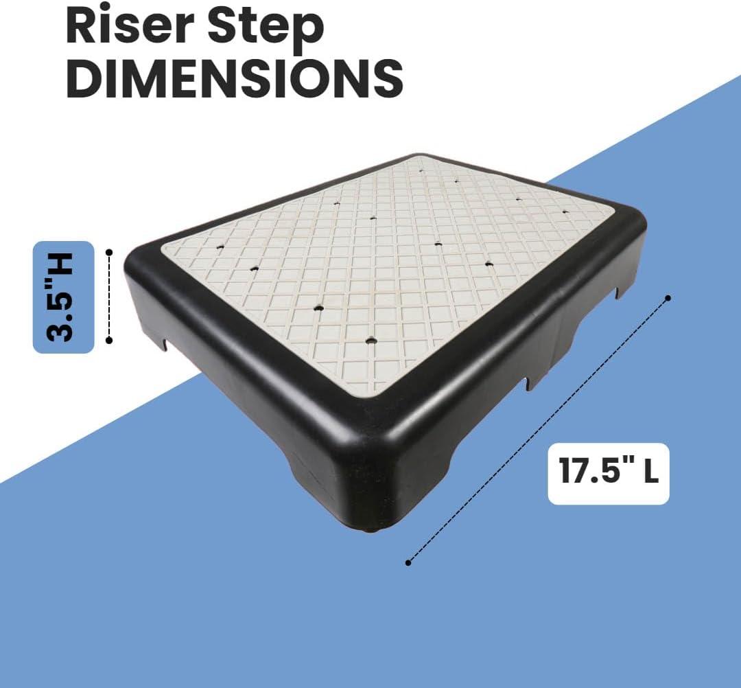 Riser Step Stool  - 3 1/2"H Safety Half Step Platform - Indoor/Outdoor