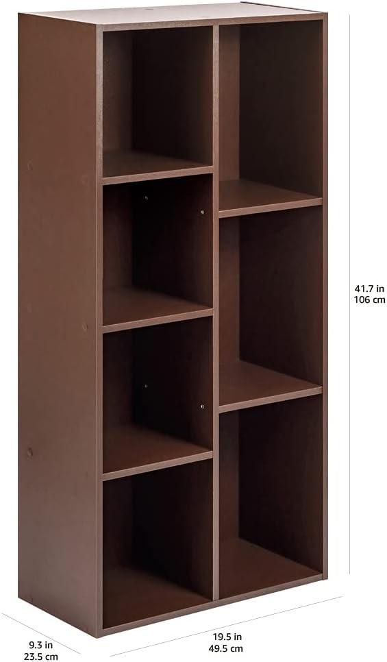 7 Cube Organizer Bookcase, Espresso, 9.3 x 19.5 x 41.7 in