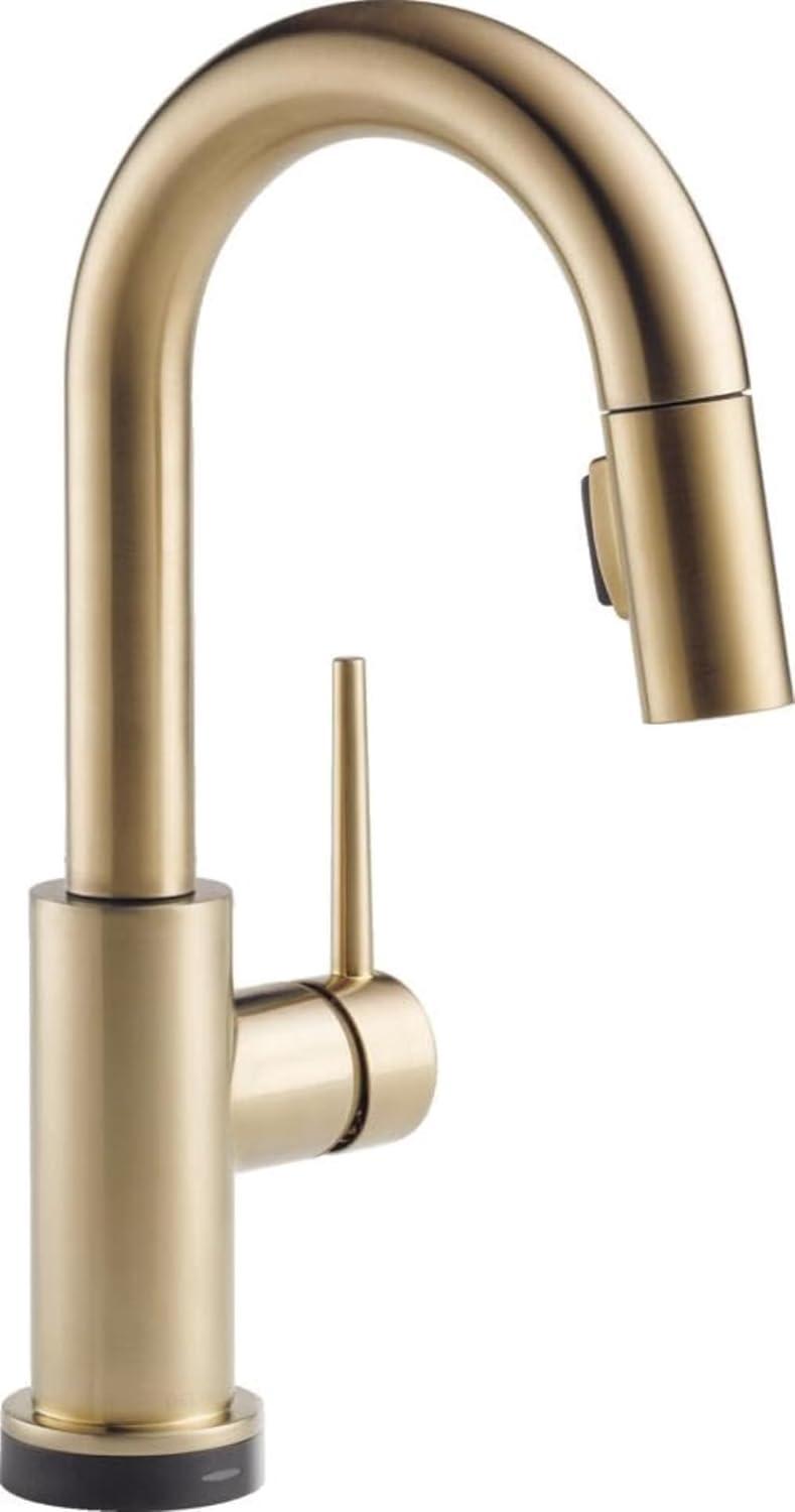 Modern Deck-Mounted Pull-Out Spray Faucet in Stainless Steel and Bronze