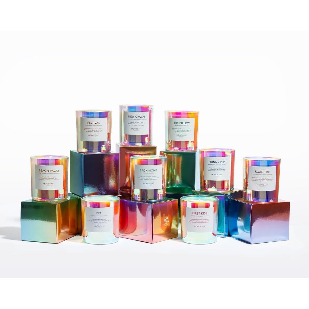 Beach Vacay Iridescent Glass Scented Candle with Mango Blossom and Coconut