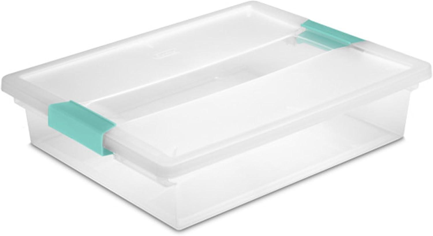Sterilite Sterilite Plastic Stackable Storage Bin w/Clear Latch Lid (Set of 6)