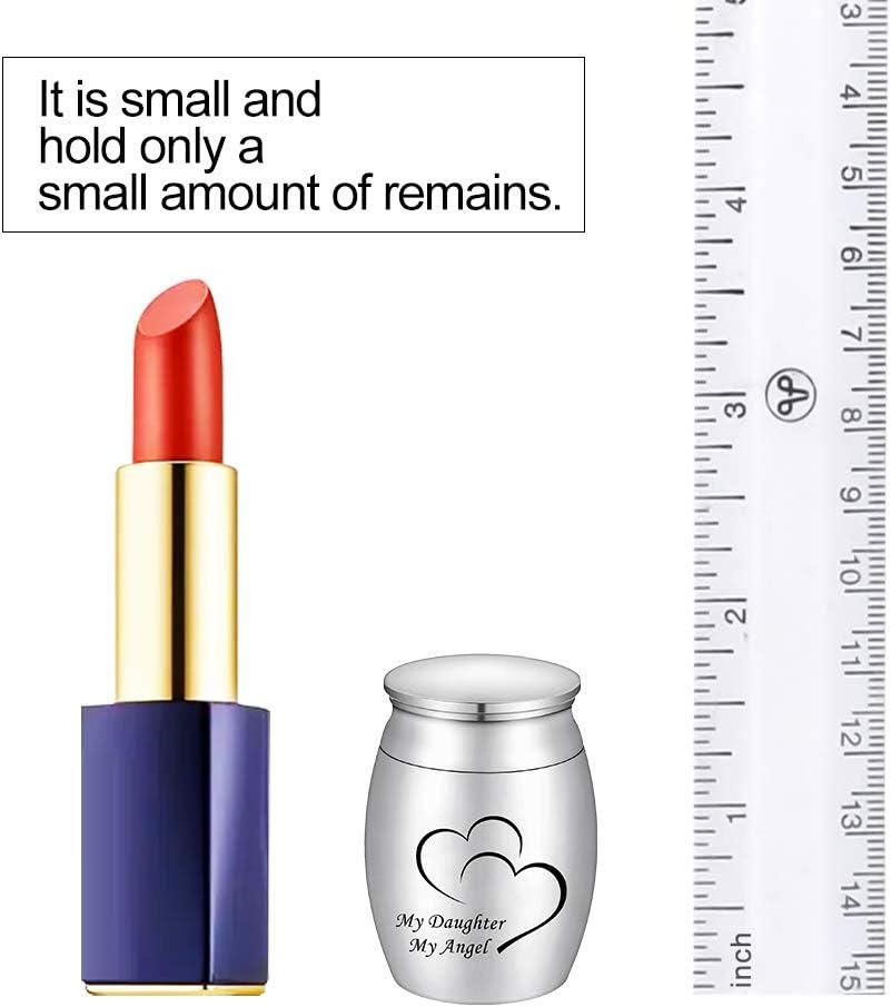 Small Keepsake Urn for Dad Mini Cremation Urns Decorative Memorial Funeral Ashes Holder Silver Engraved Stainless Steel Container for Dad Father 1.57 x 1.18 Inch-My Dad My Hero My Angel