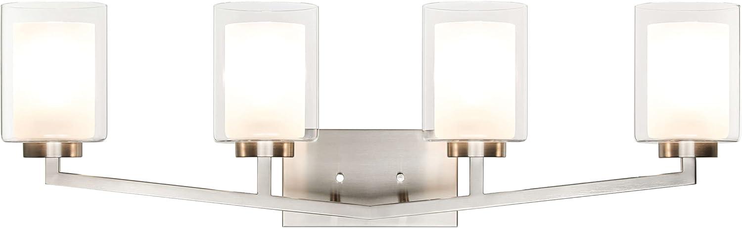 Brushed Nickel 4-Light Modern Dimmable Vanity Fixture