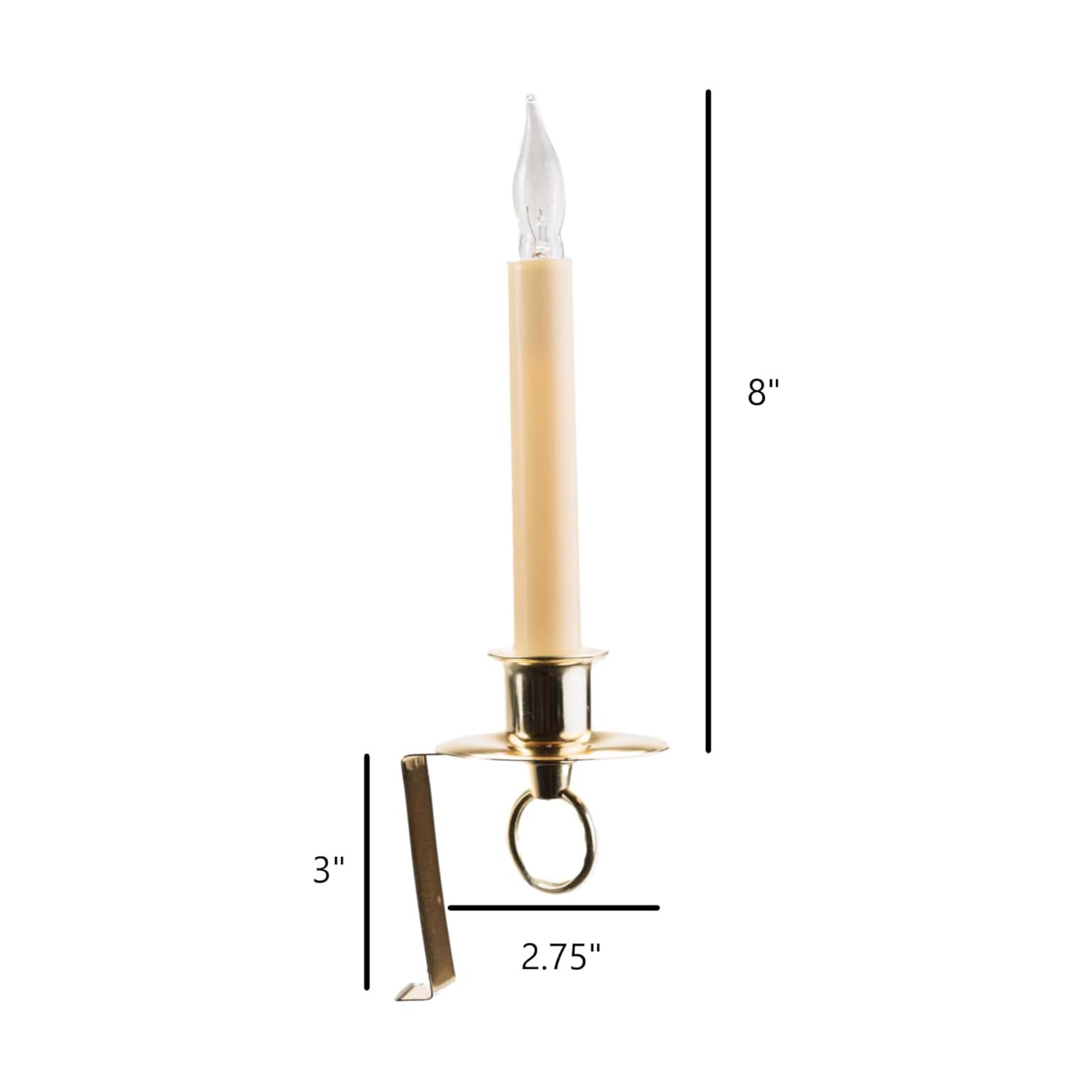 IMC Cambridge Electric Candle with 3" Bracket Steady Lighting, Brass, 8in (Qty 1)
