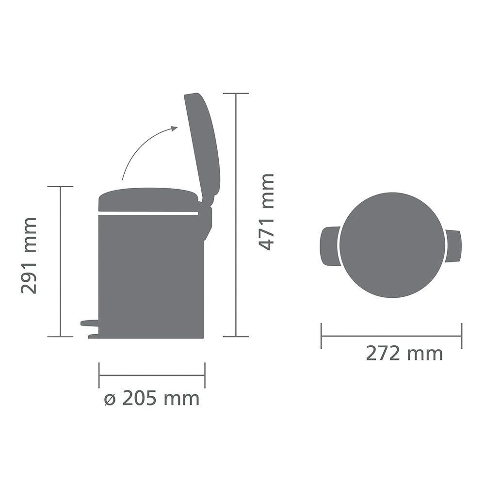 Brabantia NewIcon Step On Trash Can, 1.3 Gallon (5 Liter)