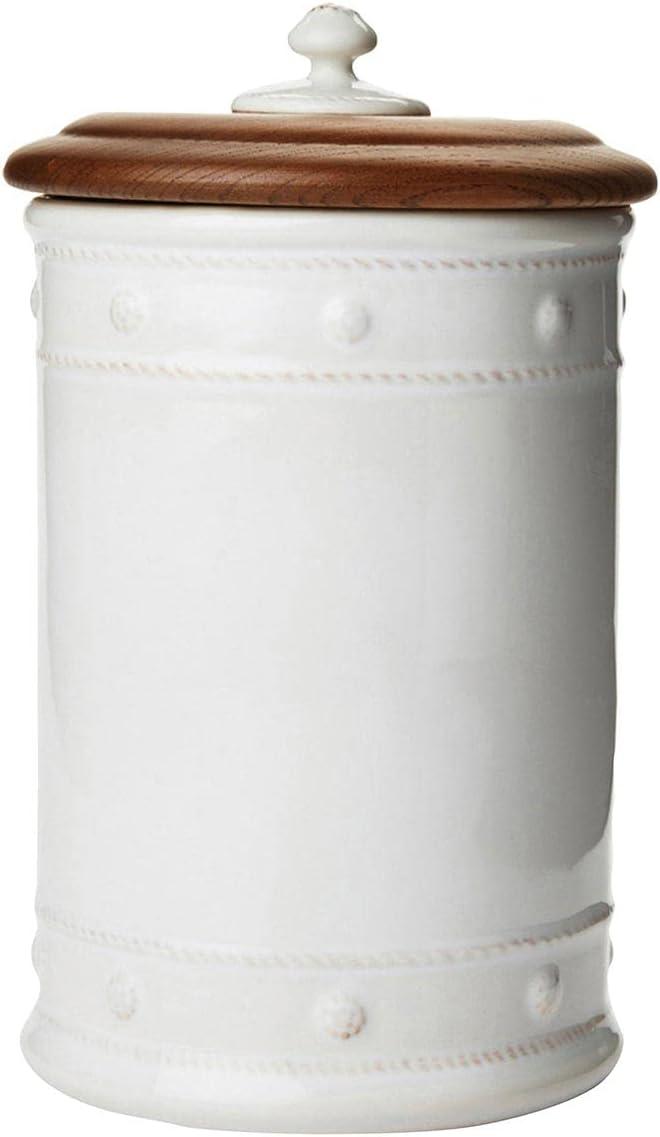 Juliska Berry & Thread Canister with Wooden Lid - Whitewash
