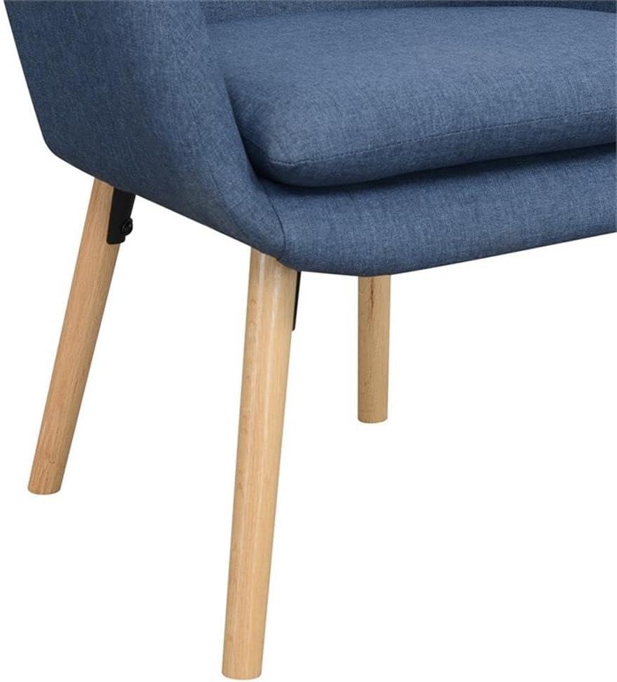 Convenience Concepts Take a Seat Charlotte Wingback Upholstered Accent Armchair, Denim Blue Fabric