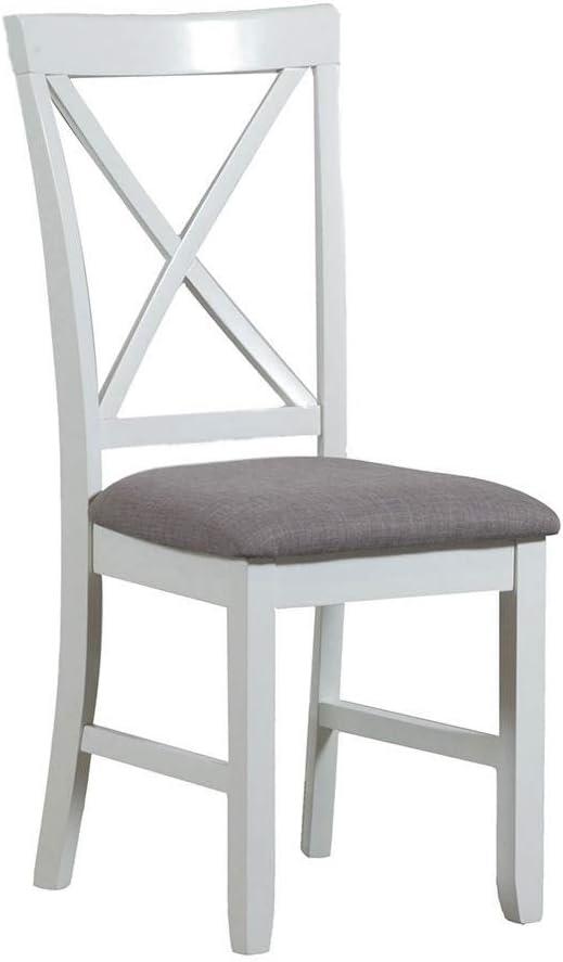 Jane Vanilla White and Taupe Upholstered Side Chair Set