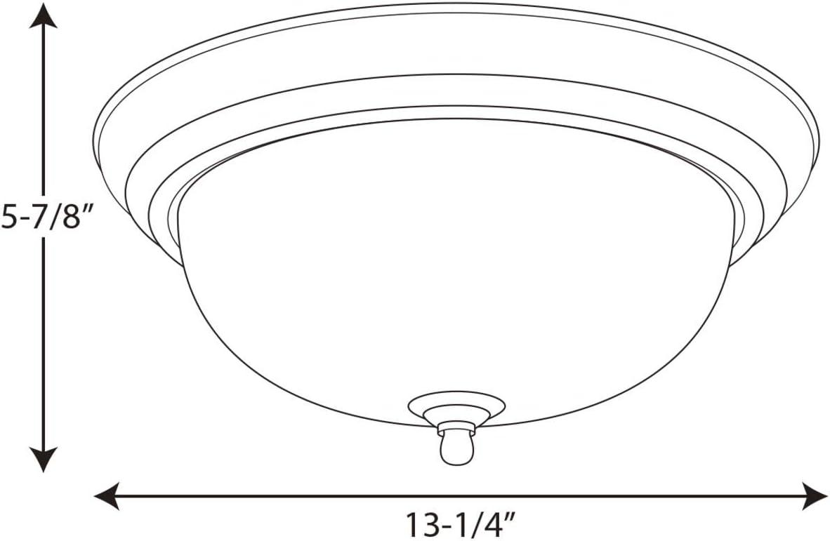 Progress Lighting Melon 2-Light Flush Mount, Brushed Nickel, Alabaster Glass