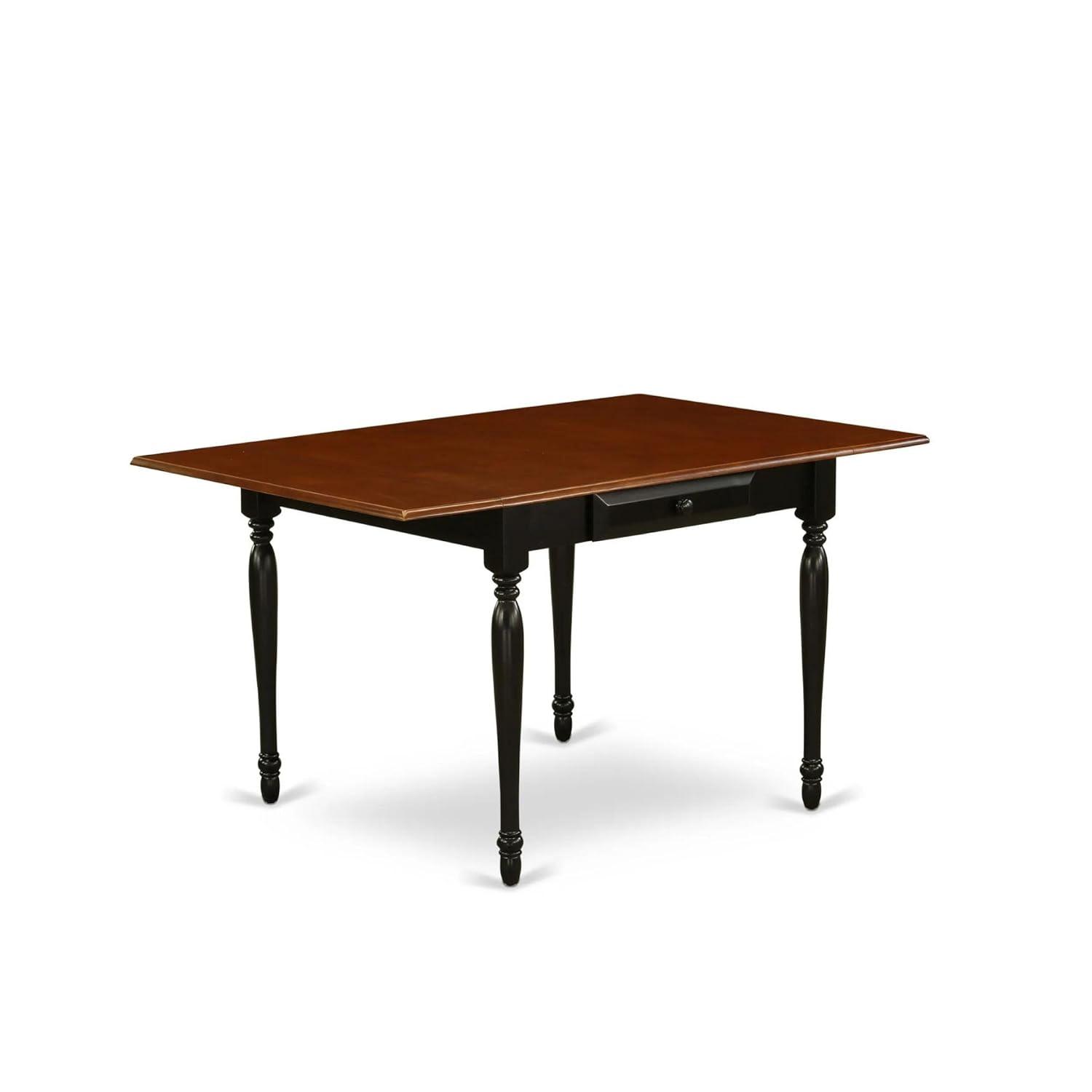 East West Furniture Monza Rectangular Wood Dining Table in Black/Cherry