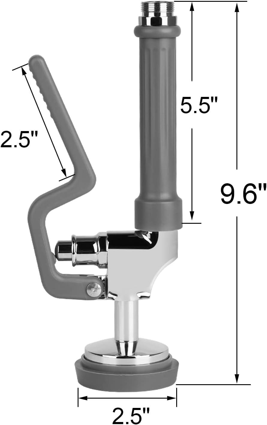 KWODE Pre-rinse Spray Valve Head for All Commercial Kitchen Sink Faucet, High Pressure Dish Sprayer Nozzle with Hand Grip Assembly Replacement Kit for Restaurant Industrial Faucets Black