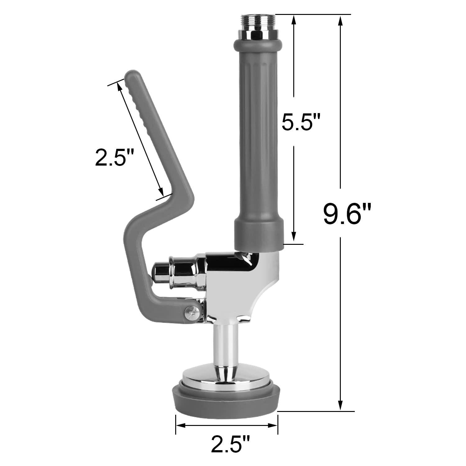 KWODE Pre-rinse Spray Valve Head for All Commercial Kitchen Sink Faucet, High Pressure Dish Sprayer Nozzle with Hand Grip Assembly Replacement Kit for Restaurant Industrial Faucets Black