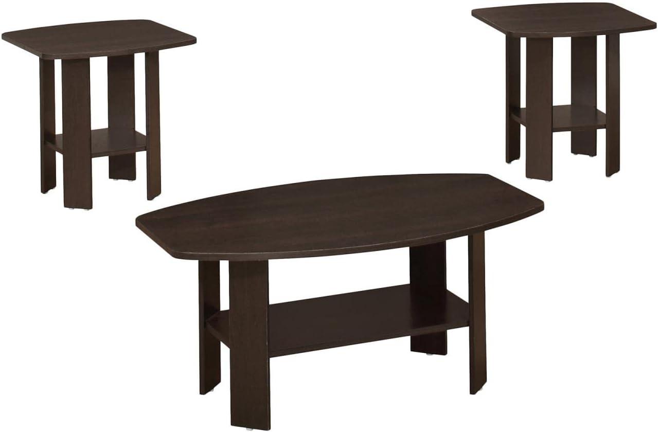 Cappuccino Modern 3-Piece Wood & Manufactured Wood Table Set