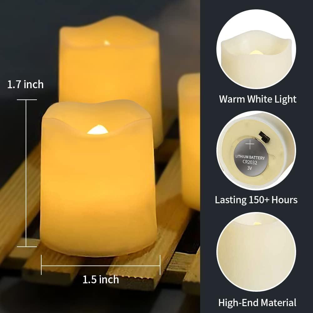 Warm White Flameless LED Tealight Candles, 24 Pack