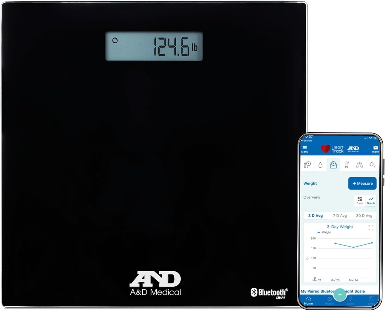 Black Glass Digital Bluetooth Smart Bathroom Scale