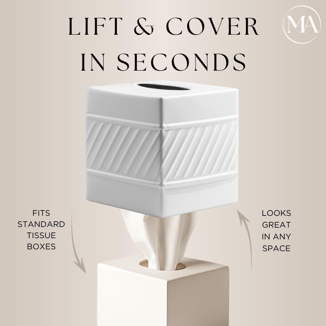 Monarch Abode Wave Embossed Metal Tissue Box Cover