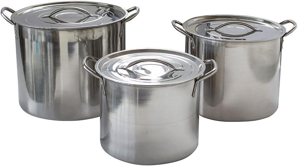 Stainless Steel 6-Piece Stock Pot Set with Lids