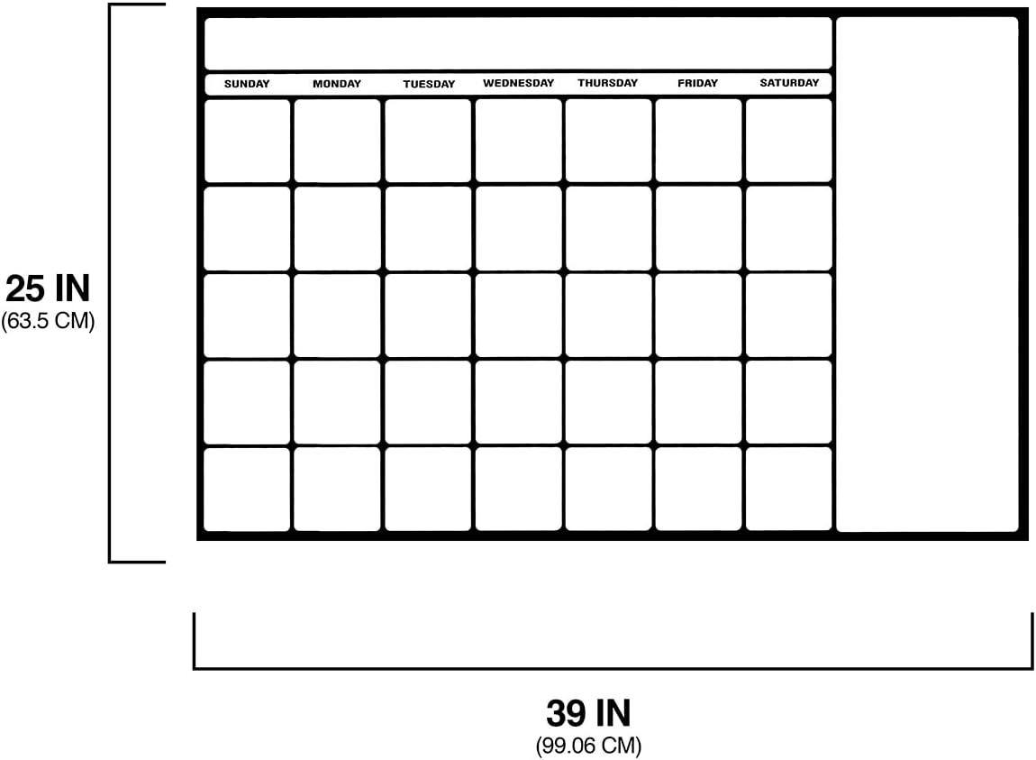 Large Black and White Dry Erase Wall Calendar