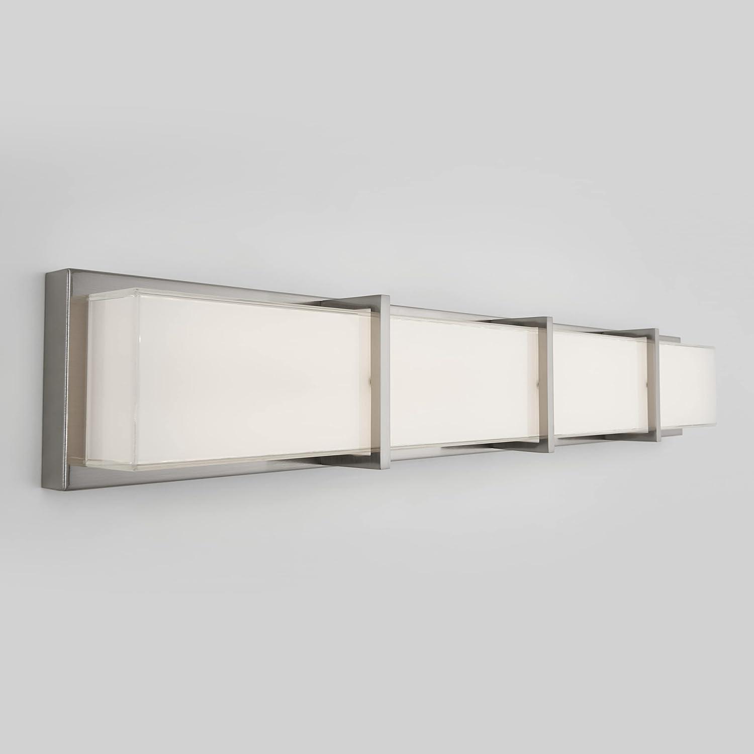 Artika Subway 35 in. 4-Light Stainless Steel Modern Integrated LED Vanity Light Bar