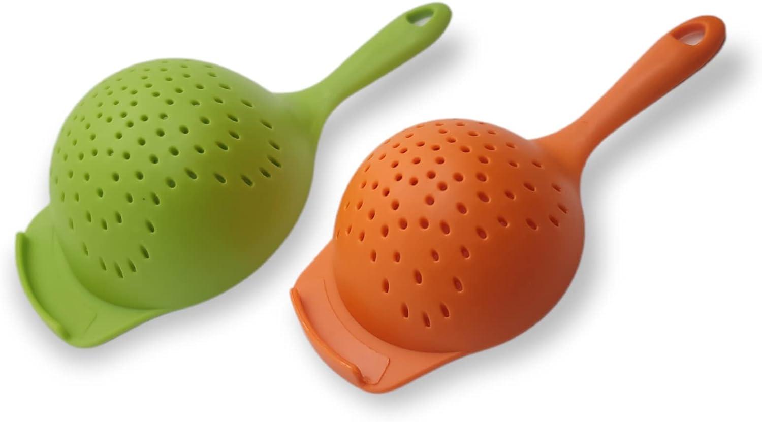 Handy Housewares 2 Piece Nesting Mini Food Colander Set - Great for Straining Berries, Pasta, Veggies and More 3 Pack