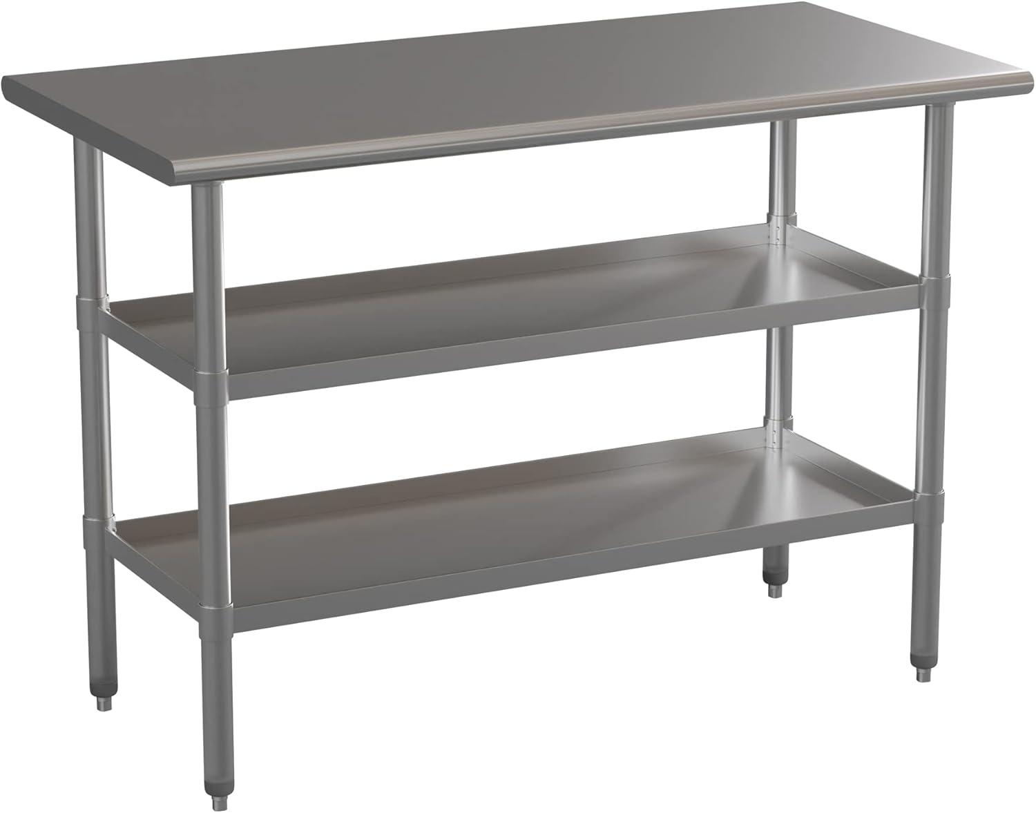 Woodford NSF Stainless Steel 18 Gauge Work Table with 2 Undershelves