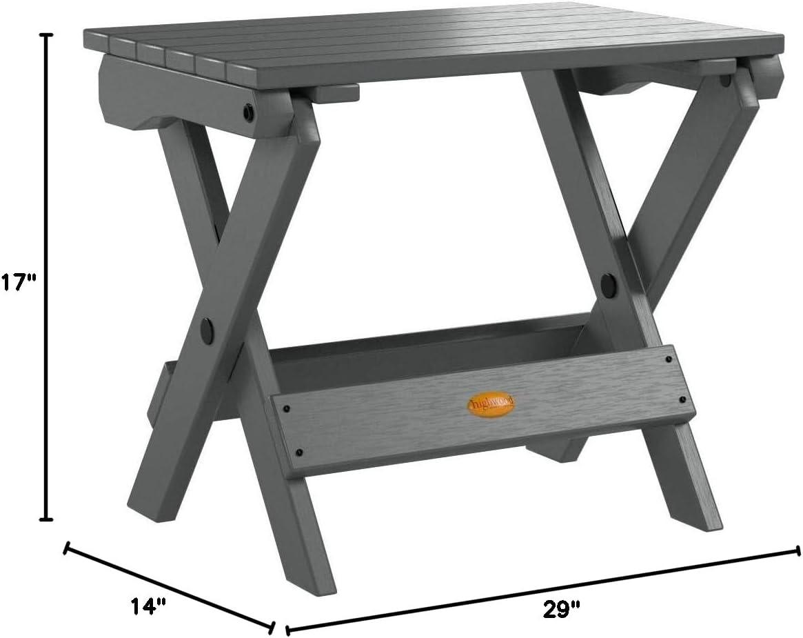 Folding Adirondack Side Table Coastal Teak Gray- Highwood: Weather-Resistant, 304-Grade Stainless Hardware, No Assembly Required