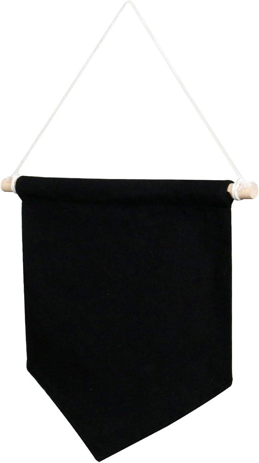 Pin Display Pennant Banner Enamel Lapel Pin Badge Flag Plain Blank Canvas Wall Banner(Black/ )