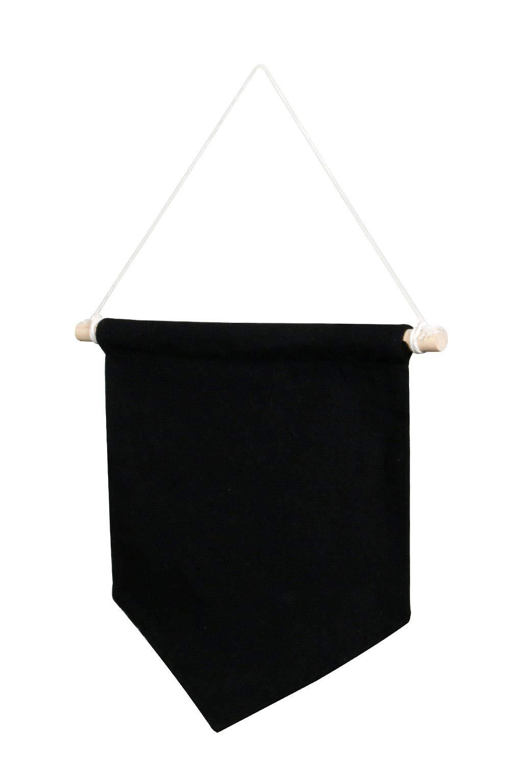 Pin Display Pennant Banner Enamel Lapel Pin Badge Flag Plain Blank Canvas Wall Banner(Black/ )