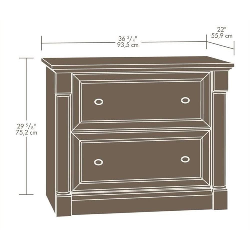 BOWERY HILL 2 Drawers 29.61" Lateral Cherry Engineered Wood Filing Cabinet Easy Assembly Stationary for Home, Office