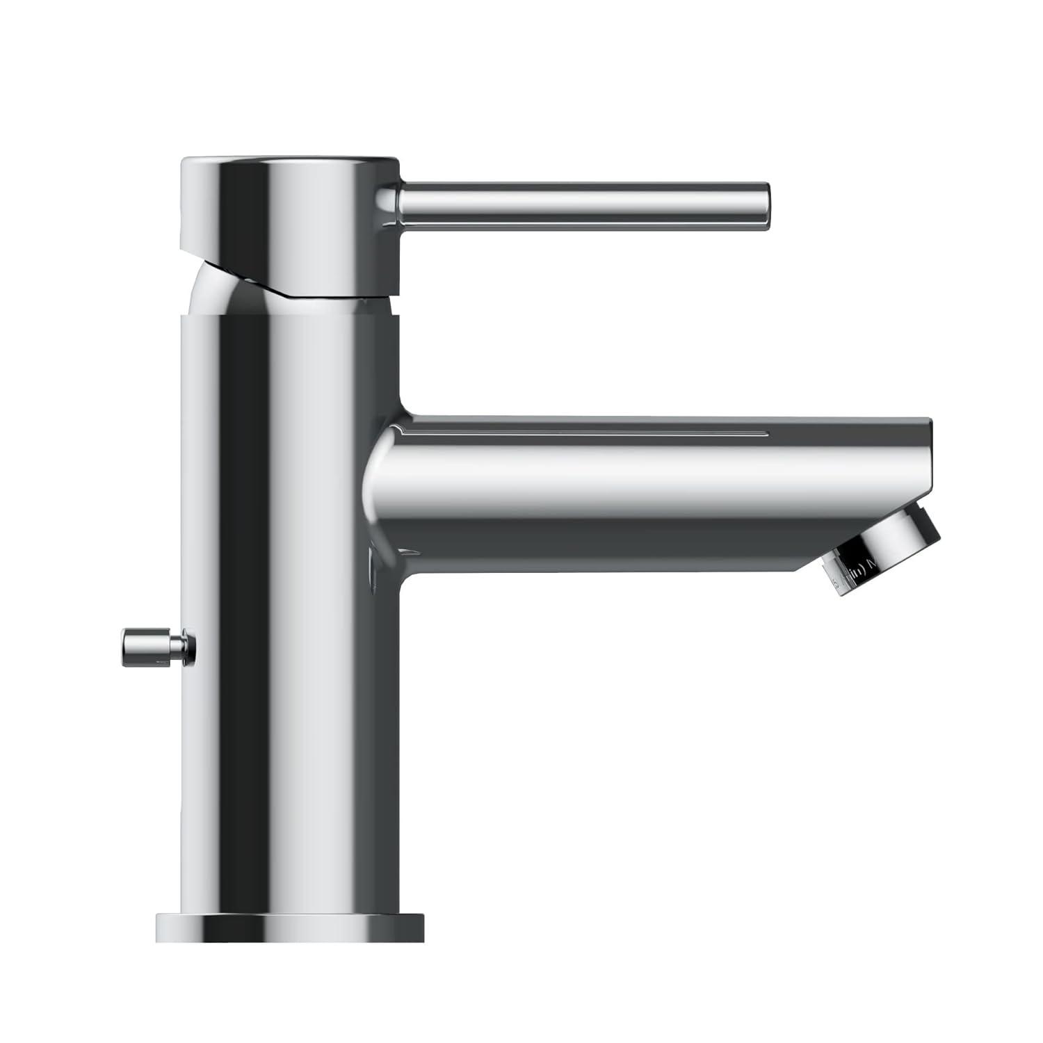 Eastport II Modern Single-Handle Bathroom Faucet with Deck Plate, Polished Chrome – Design House, 593897