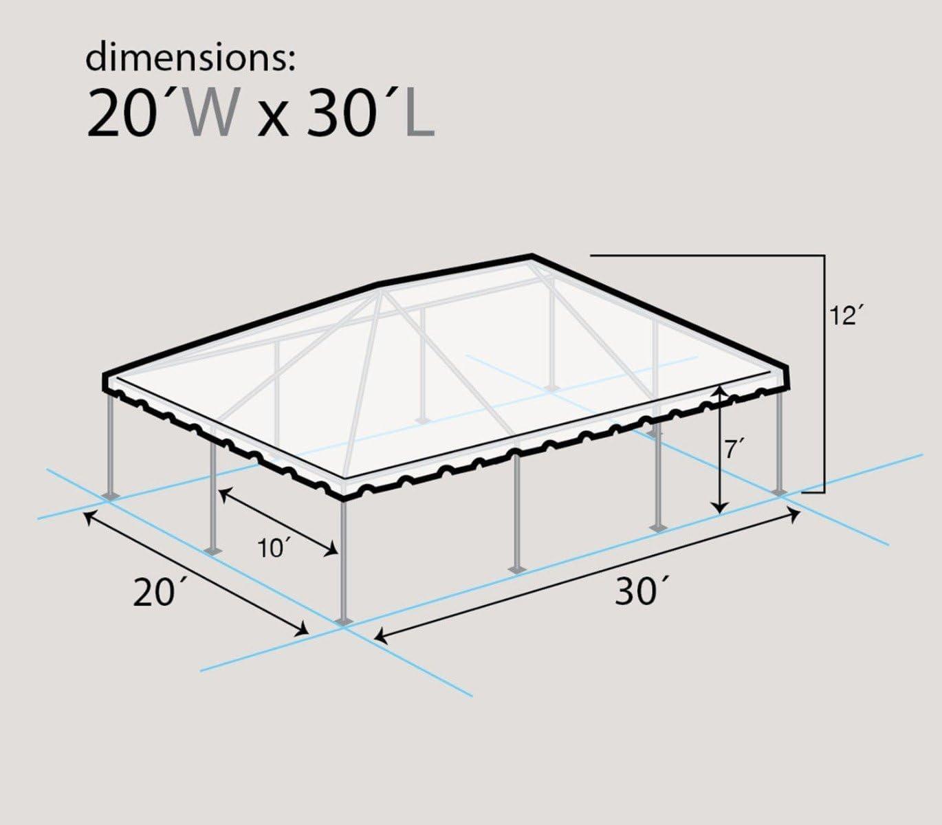 Party Tents Direct Weekender West Coast Frame Party Tent with Sidewalls, White, 20 ft x 30 ft