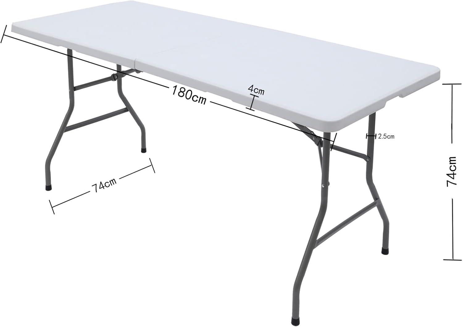 FDW Camping Table Plastic Picnic Table Office Table for Parties Wedding Camping Office with Carrying Handle