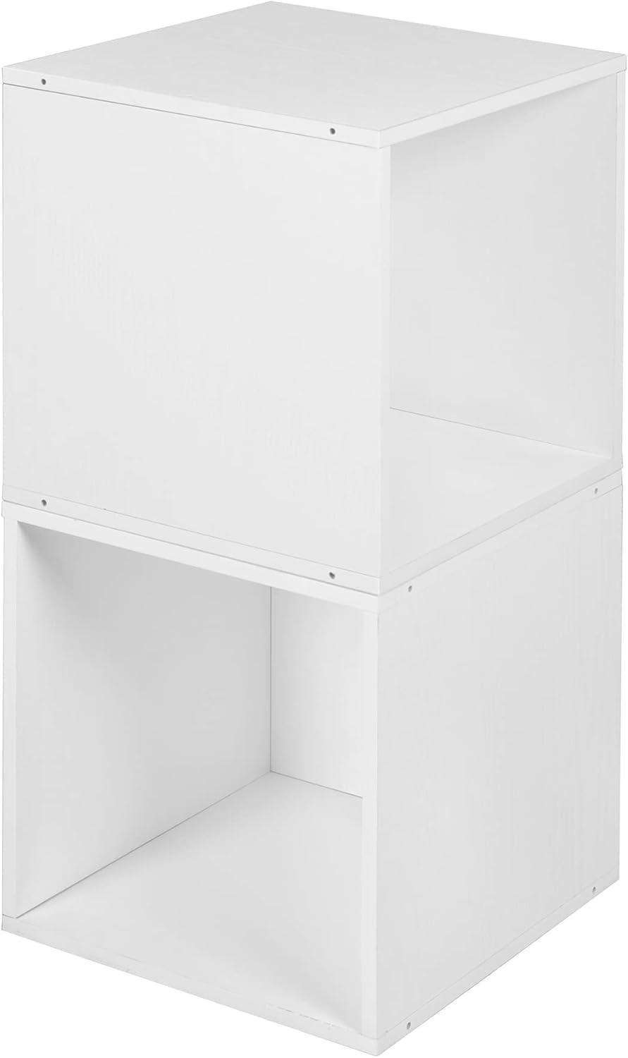 Cubo Storage Set with 6 Cubes, White Wood Grain