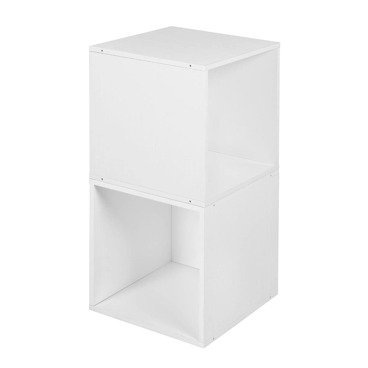 Cubo Storage Set with 6 Cubes, White Wood Grain