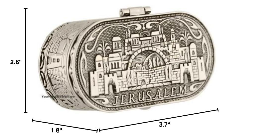 jewish shabbat travel candle holders - jerusalem candlesticks - judaica nickel