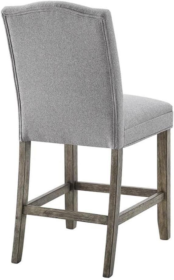 Steve Silver Grayson Driftwood and Gray Fabric Counter Chair