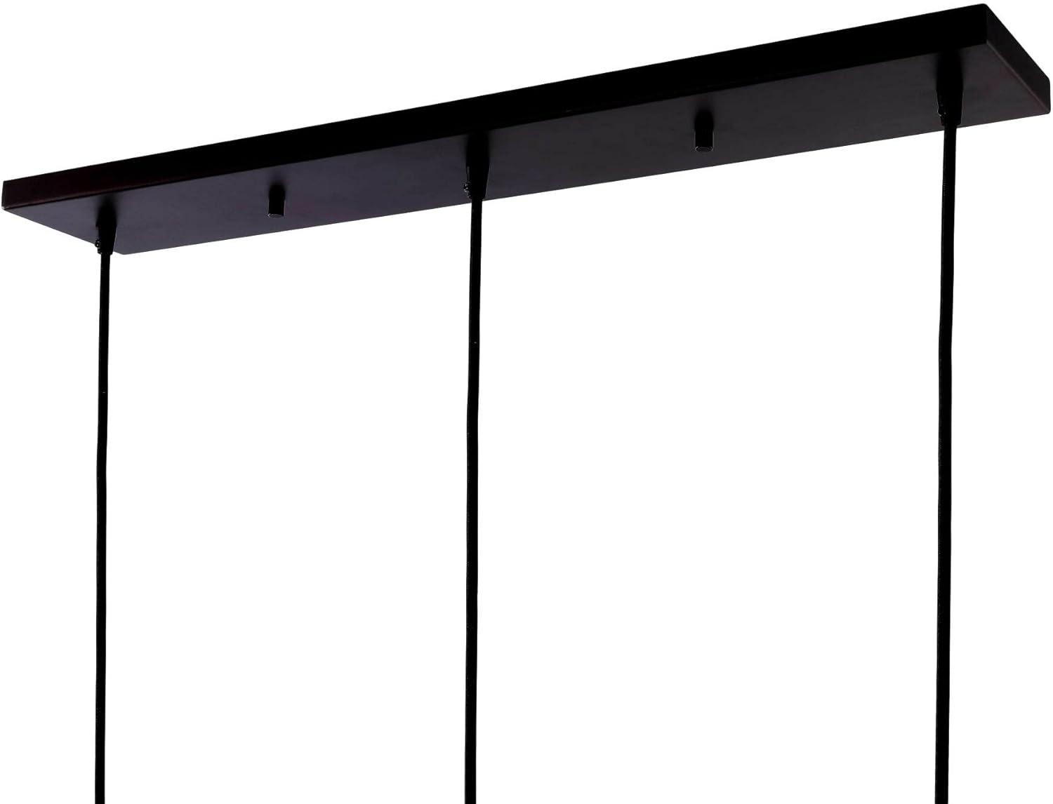 JONATHAN Y JYL1122A Cooper 25.5" 3-Light Farmhouse Contemporary Glass Linear LED Pendant Modern Transitional Adjustable Dining Room Kitchen Island Foyer Bedroom Hallway, Brass Gold/Black, 25.5 in
