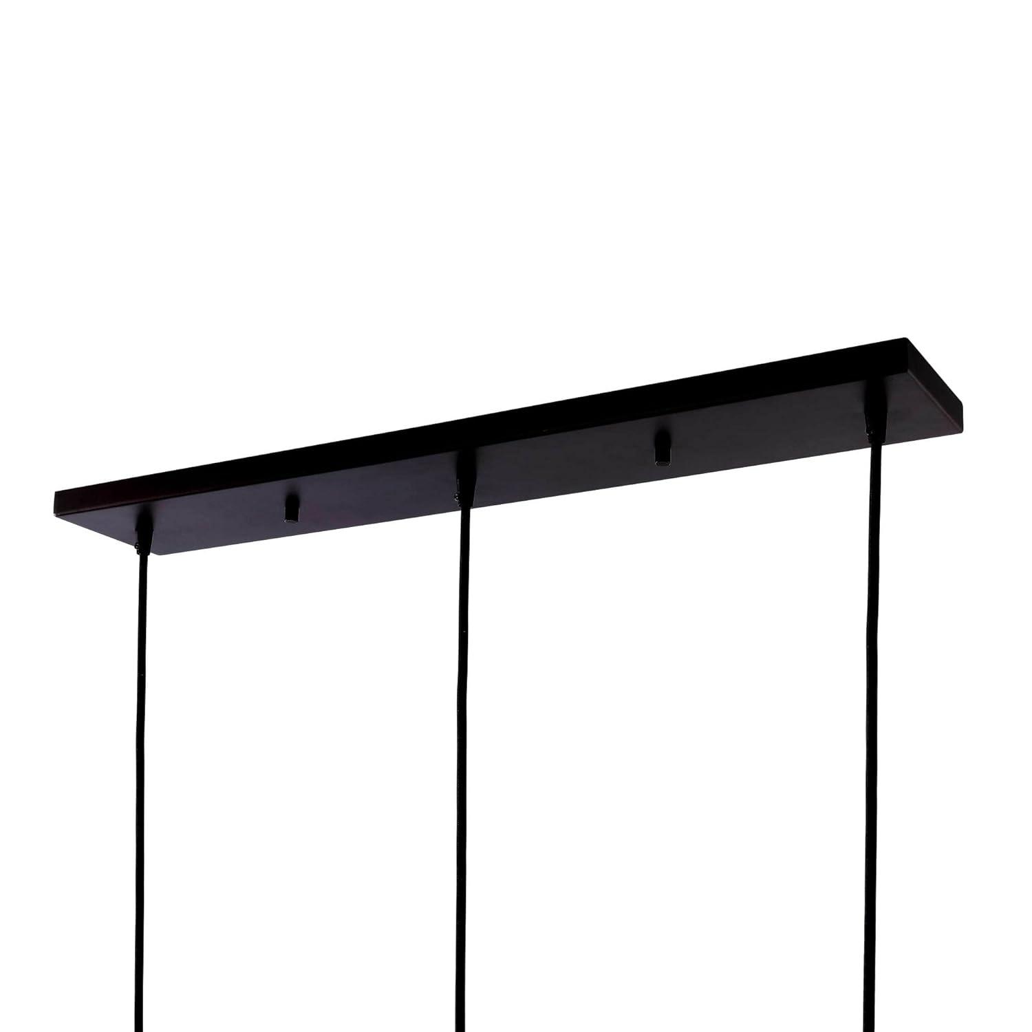 JONATHAN Y JYL1122A Cooper 25.5" 3-Light Farmhouse Contemporary Glass Linear LED Pendant Modern Transitional Adjustable Dining Room Kitchen Island Foyer Bedroom Hallway, Brass Gold/Black, 25.5 in