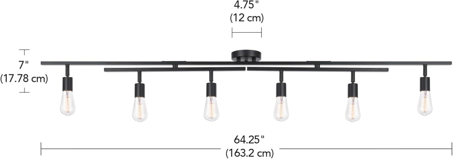 Matte Black 6-Light Double Swivel Track Lighting