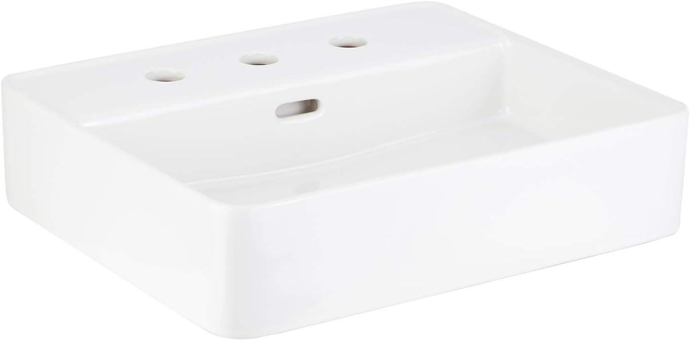 Signature Hardware 447958 Hibiscus Rectangular Fireclay Vessel Sink Single Hole