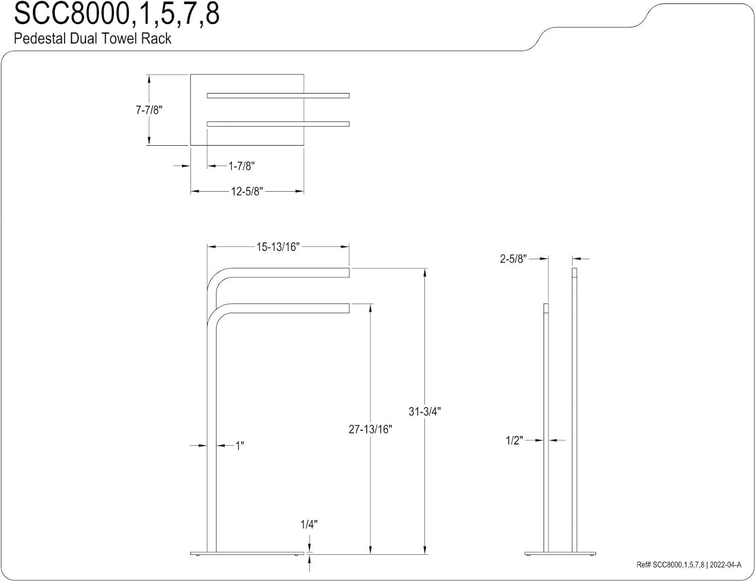 Kingston Brass SCC8000 Kingston Brass Edenscape Freestanding Dual Towel Rack
