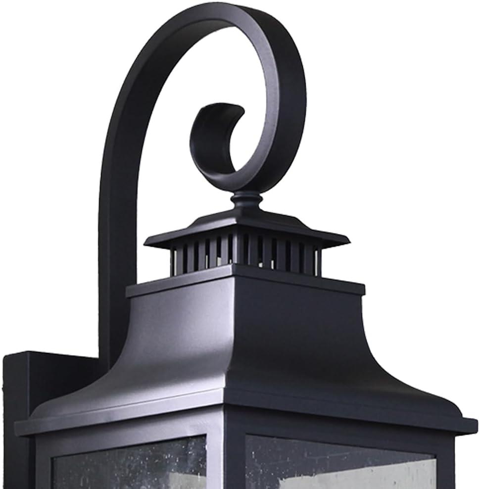 Morgan Black 23" Outdoor Wall Light with Clear Seedy Glass