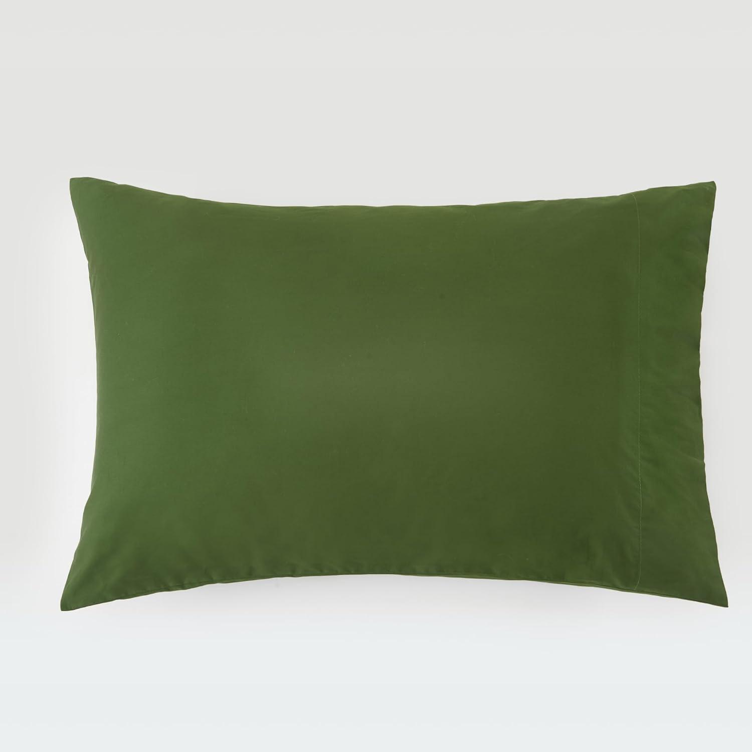 DOZ Long Staple Cotton Pillowcase Set, Soft Sateen Weave, Smooth, Breathable, Cooling, Envelope Closure Forest King