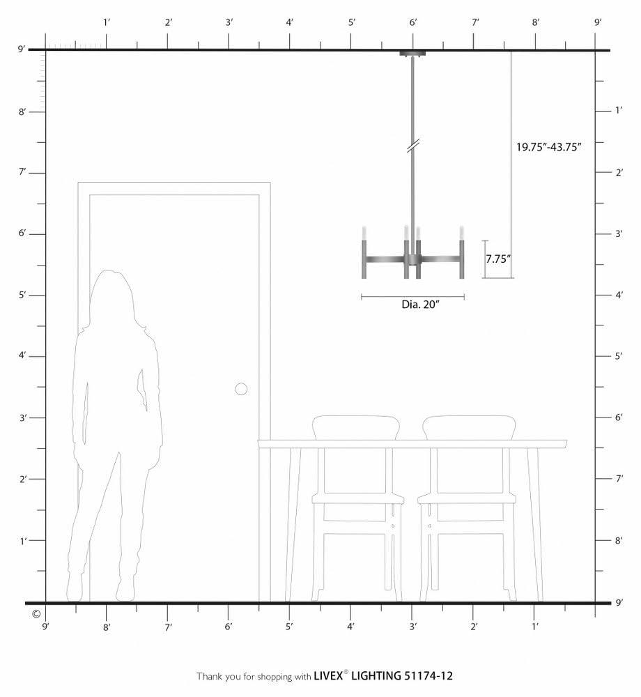 Livex Lighting Copenhagen 4 - Light Chandelier in  Satin Brass