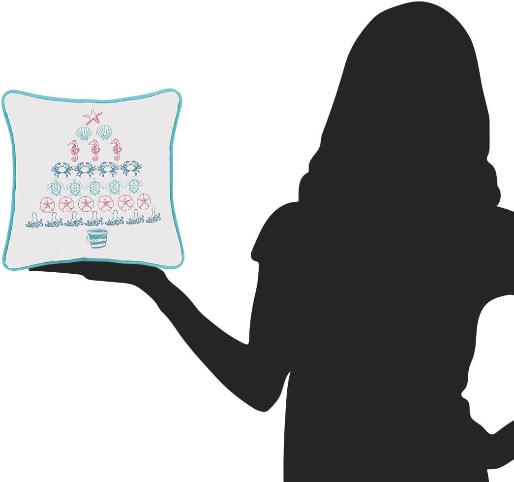 C&F Home Coastal Tree Embroidered Christmas Holiday Throw Pillow