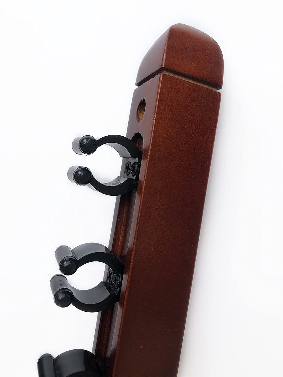 Billiard Wooden Cue Rack for 6 Pool Sticks, Wall Mount Hardwood Pool Cue Sticks Rack (Red)