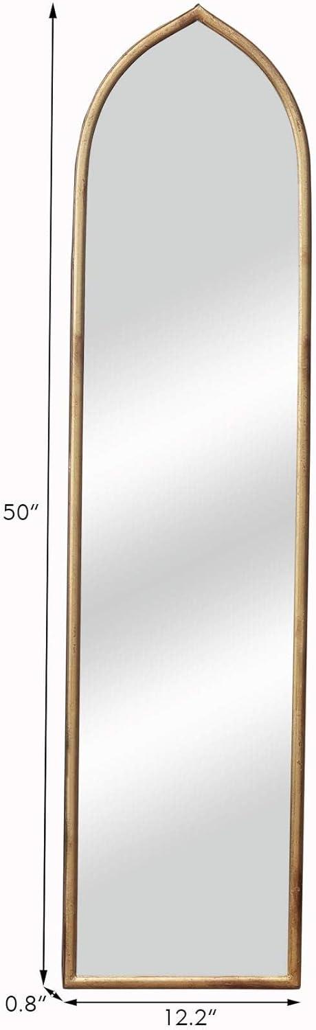 Parisloft 12.25" x 50" Gold Vintage Full Length Metal Wall Mirror