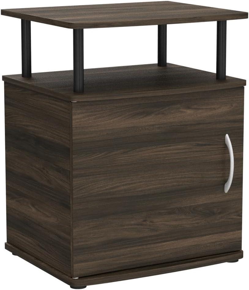 Furinno JAYA Utility Design End Table, Set of Two, Columbia Walnut/Black