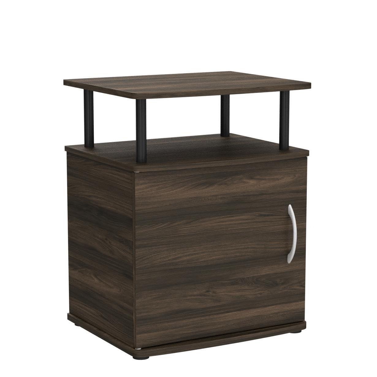 Furinno JAYA Utility Design End Table, Set of Two, Columbia Walnut/Black
